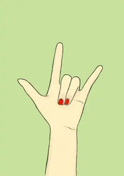 手绘个性iloveyou手势