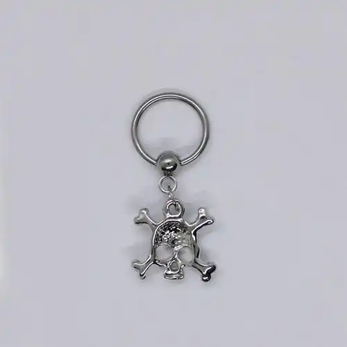 简单时尚爆款 人体穿刺 防过敏 骷颅头乳环