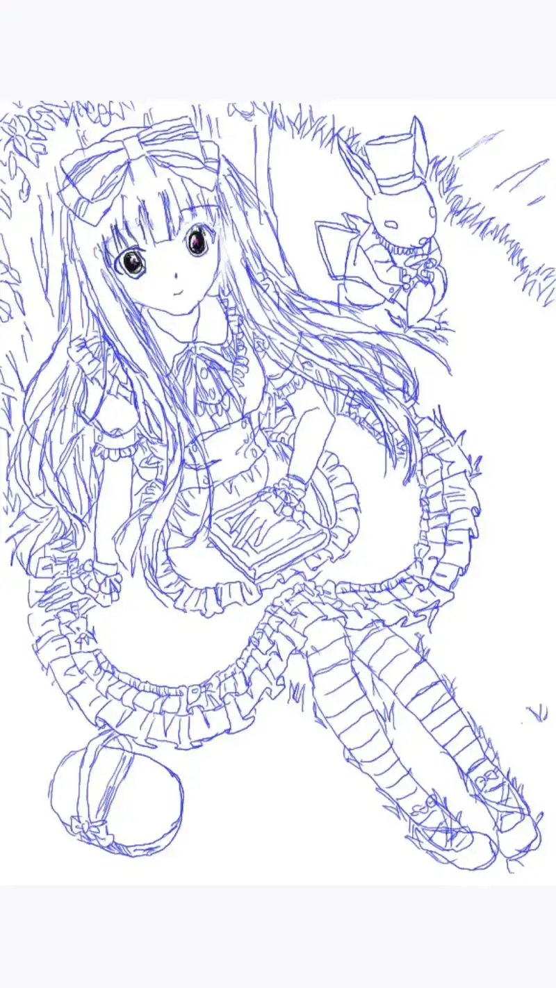 线稿 #手稿分享 #画画 #新手 #二次元少女 - 抖音